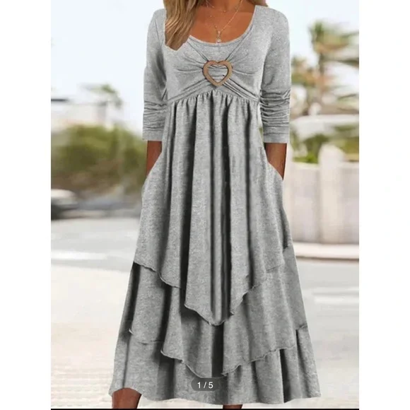 chinese dress ladies Brooklyn Layered Jersey Maxi Dress Thyme